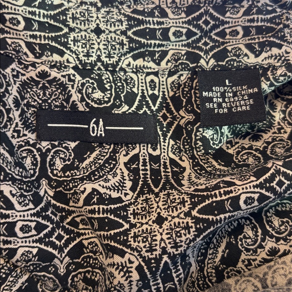 Button up mens top silk size large abstract print - Picture 4 of 4